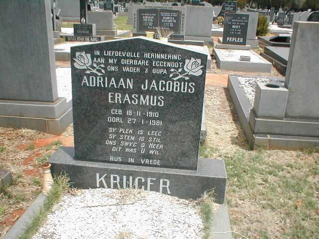 KRUGER Adriaan Jacobus Erasmus 1910-1981