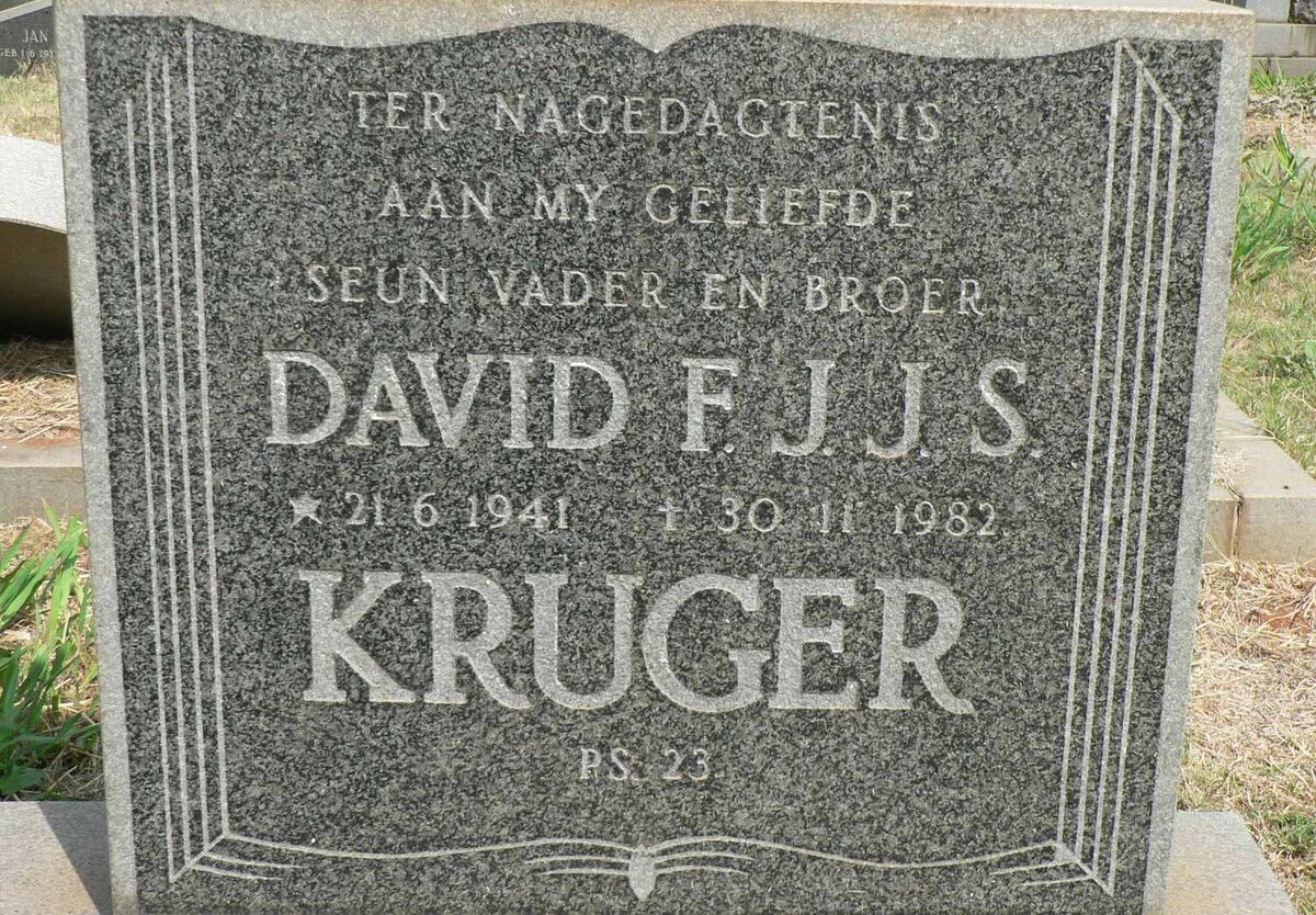 KRUGER David F.J.J.S. 1941-1982