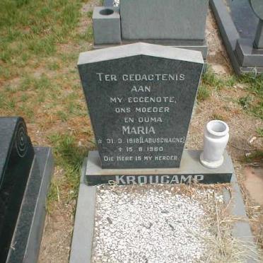 KROUCAMP Maria nee LABUSCHAGNE 1918-1980