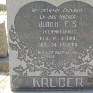 KRUGER Judith F.S. nee VERMEULEN 1919-1960