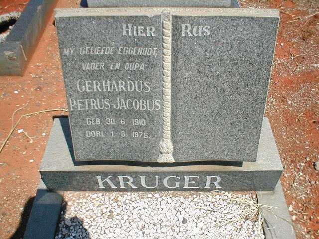 KRUGER Gerhardus Petrus Jacobus 1910-1976