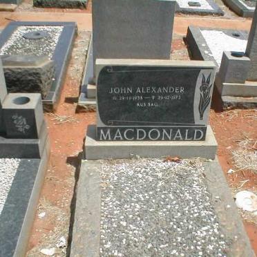 MACDONALD John Alexander 1938-1972