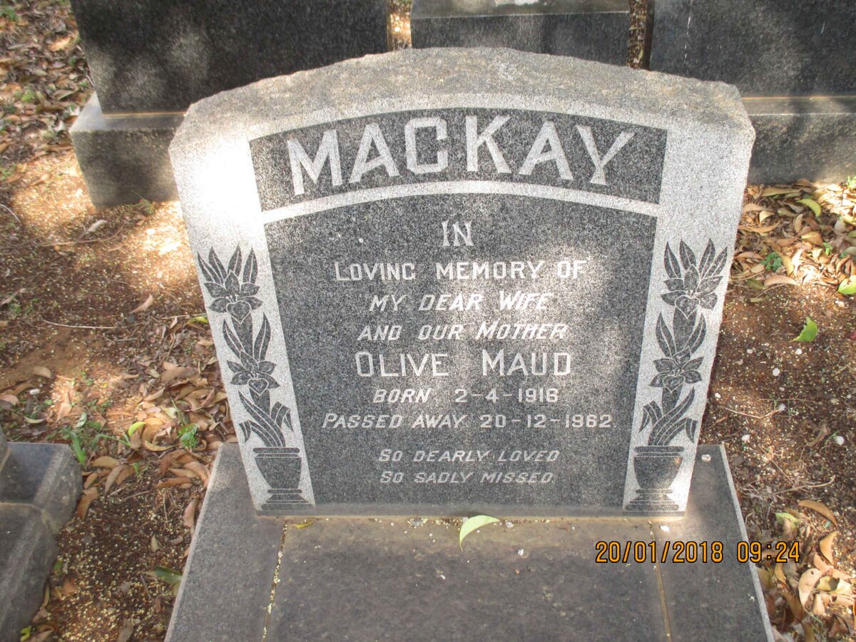 MACKAY Olive Maud 191?-1962