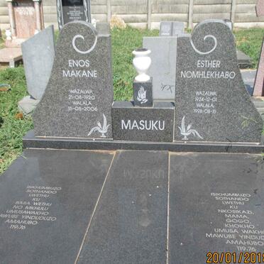 MASUKU Enos Makane 1920-2006 &amp; Esther Nomhlekhabo 1924-1998