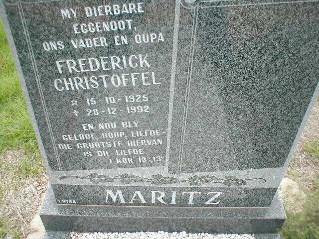 MARITZ Frederick Christoffel 1925-1992