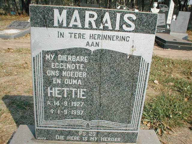 MARAIS Hettie 1927-1997