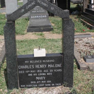 MALONE Charles Henry -1971 &amp; Mary -1991