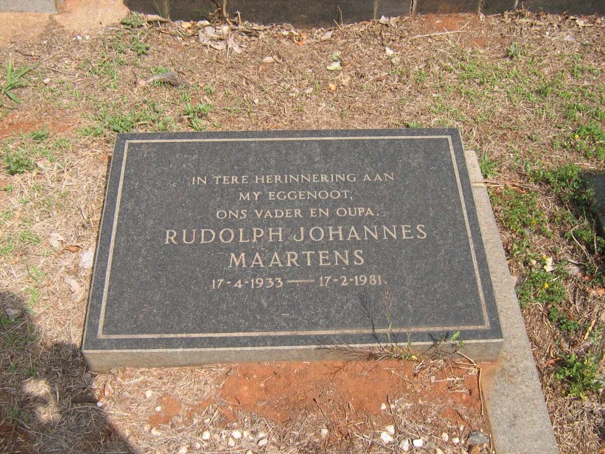 MAARTENS Rudolph Johannes 1933-1981