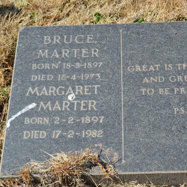 MARTER Bruce 1897-1937 &amp; Margaret 1897-1982