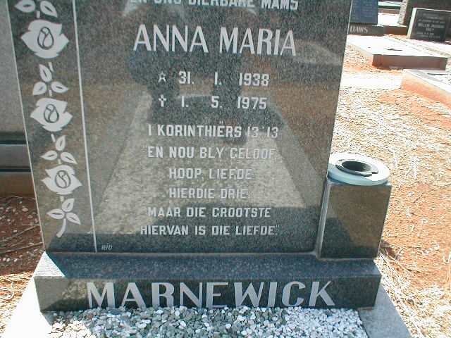 MARNEWICK Anna  Maria 1938-1975