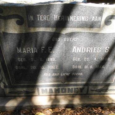 MAHONEY Andries S. 1888-1956 &amp; Maria F.E. 1889-1967