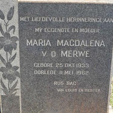 MERWE Maria Magdalena, v.d. 1933-1962