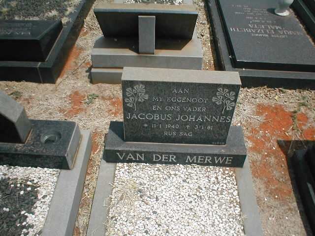 MERWE Jacobus Johannes, van der 1940-1981