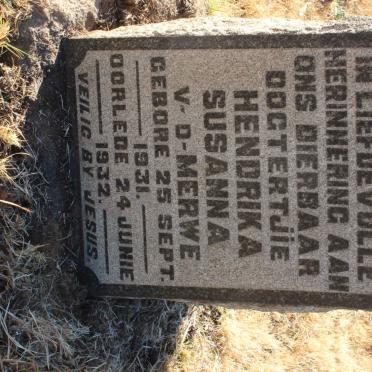 MERWE Hendrika Susanna, v.d. 1931-1932