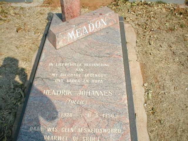 MEADON Hendrik Johannes 1928-1996