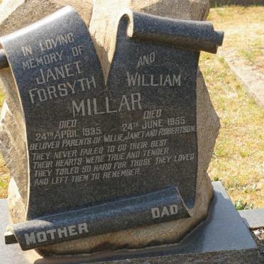 MILLAR William -1955 &amp; Janet Forsyth -1935 