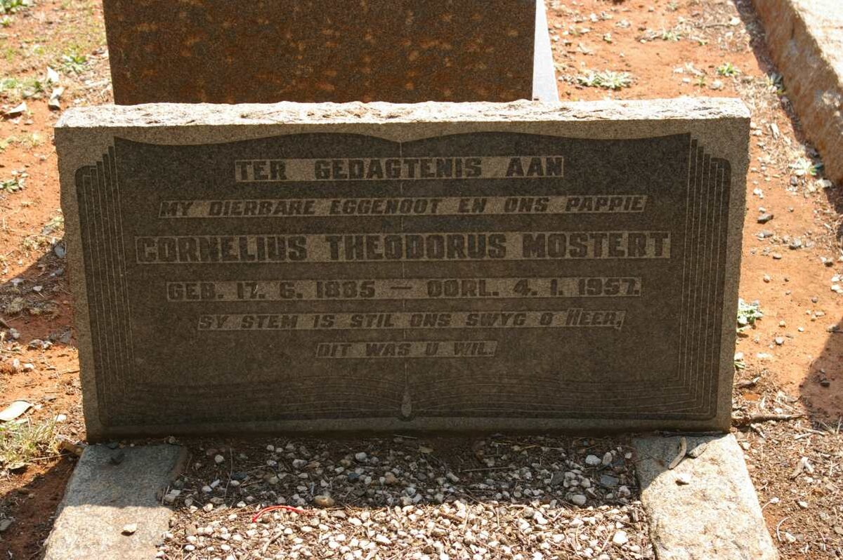MOSTERT Cornelius Theodorus 1885-1957