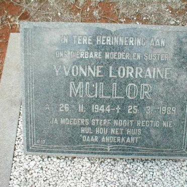 MULLOR Yvonne Lorraine 1944-1989