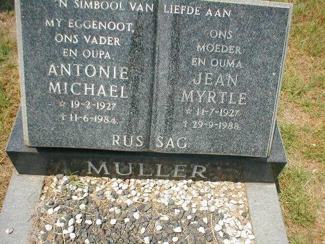 MULLER Antonie Michael 1927-1984 &amp; Jean Myrtle 1927-1988