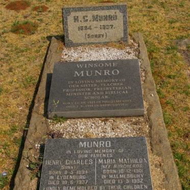 MUNRO Henry Charles 1894-1937 &amp; Maria Mathilda BORCHERDS 1901-1992 :: MUNRO H.C. 1894-1937 :: MUNRO Winsome 1925-1994