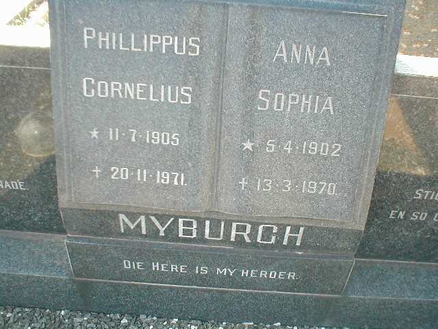 MYBURGH Phillippus Cornelius 1905-1971 &amp; Anna Sophia 1902-1970