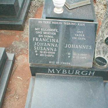 MYBURGH Johannes 1907-1979 &amp; Francina Johanna Susanna 1908-1979