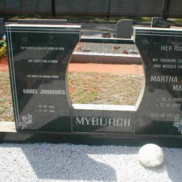 MYBURGH Sarel Johannes 1922 -  &amp; Martha Maria 1928-1978
