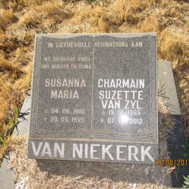 NIEKERK Susanna Maria, van 1916-1995 :: ZYL Charmain Suzette, van 1965-2012