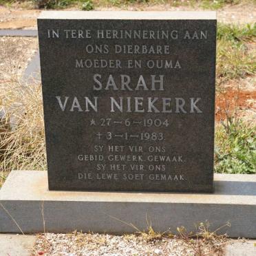 NIEKERK Sarah, van 1904-1983