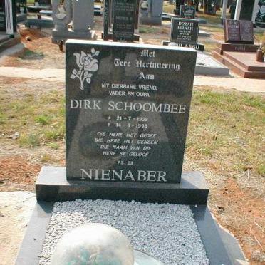 NIENABER Dirk Schoombee 1928-1998