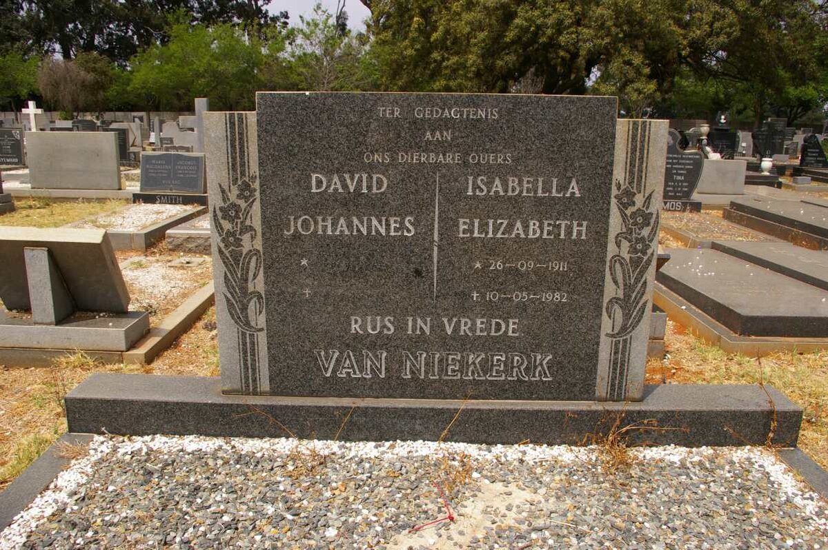 NIEKERK David Johannes, van &amp; Isabella Elizabeth 1911-1982