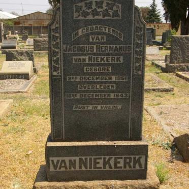 NIEKERK Jacobus Hermanus, van 1861-1943