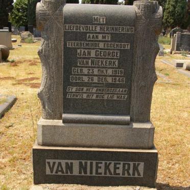 NIEKERK Jan George, van 1919-1946