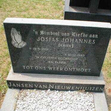 NIEUWENHUIZEN Josias Johannes, Jansen van 1961-1985