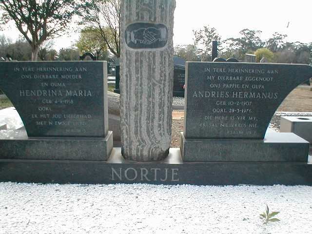 NORTJE Andries Hermanus 1907-1976 &amp; Hendrina Maria 1918-