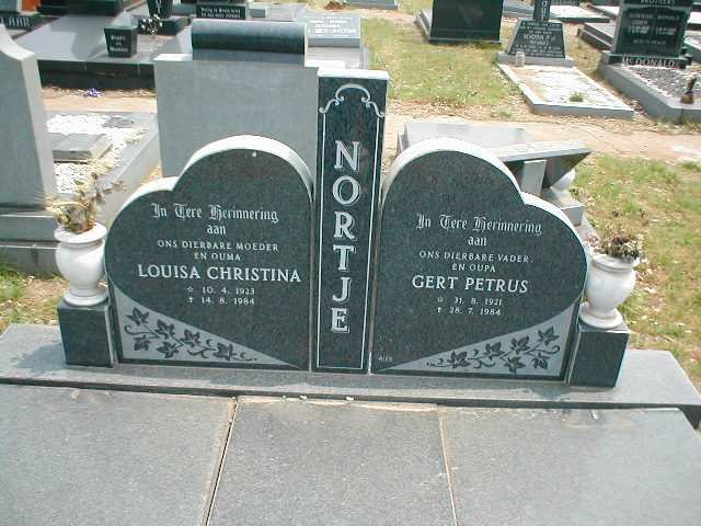 NORTJE Gert Petrus 1921-1984 &amp; Louisa Christina 1923-1984