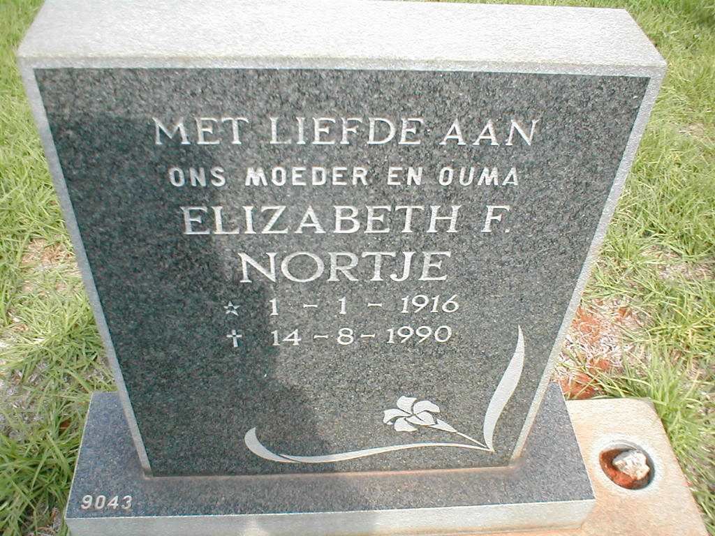 NORTJE Elizabeth F. 1916-1990