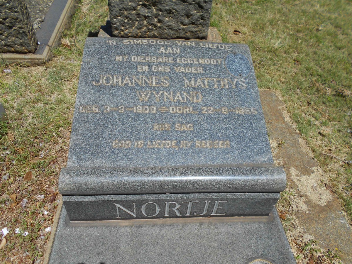 NORTJE Johannes Matthys Wynand 1900-1956