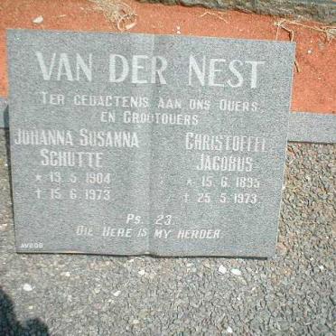 NEST Christoffel Jacobus, van der 1895-1973 &amp; Johanna Susanna SCHUTTE 1904-1973