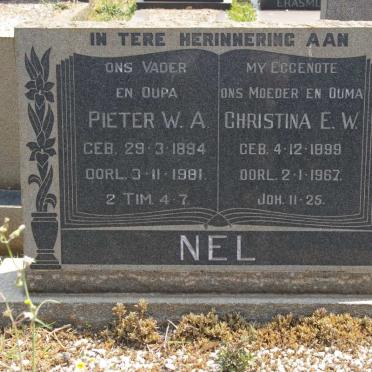 NEL Pieter W.A. 1894-1981 &amp; Christina E.W. 1899-1967