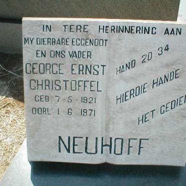 NEUHOFF George Ernst Christoffel 1921-1971