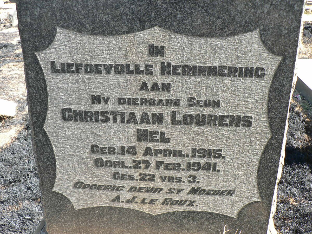 NEL Christiaan Lourens 1915-1941