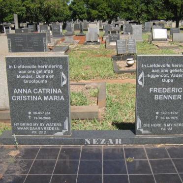 NEZAR Frederick Benner 1932-1975 &amp; Anna Catrina Cristina Maria 1934-2008