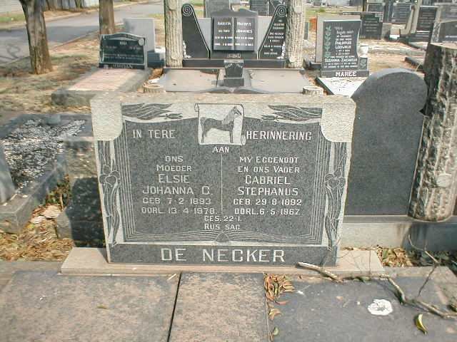 NECKER Gabriel Stephanus, de 1892-1967 &amp; Elsie Johanna 1893-1978