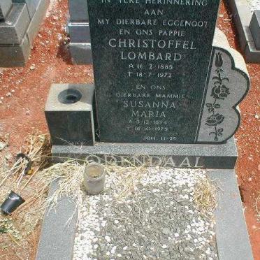 ODENDAAL Christoffel Lombard 1885-1972 &amp; Susanna Maria 1894-1975