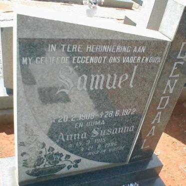 ODENDAAL Samuel 1908-1972 &amp; Anna Susanna 1915-1986