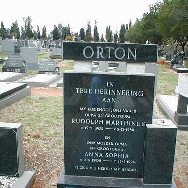 ORTON Rudolph Marthinus 1905-1988