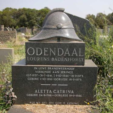 ODENDAAL Lourens Badenhorst 1916-1973 &amp; Aletta Catrina 1916-1986
