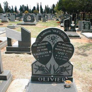 OLIVIER Gert C. 1924-1988 &amp; Magdalena M. 1930-