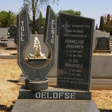 OELOFSE Cornelius Johannes 1927-1998 &amp; Elsie Dorathea 1928-1998